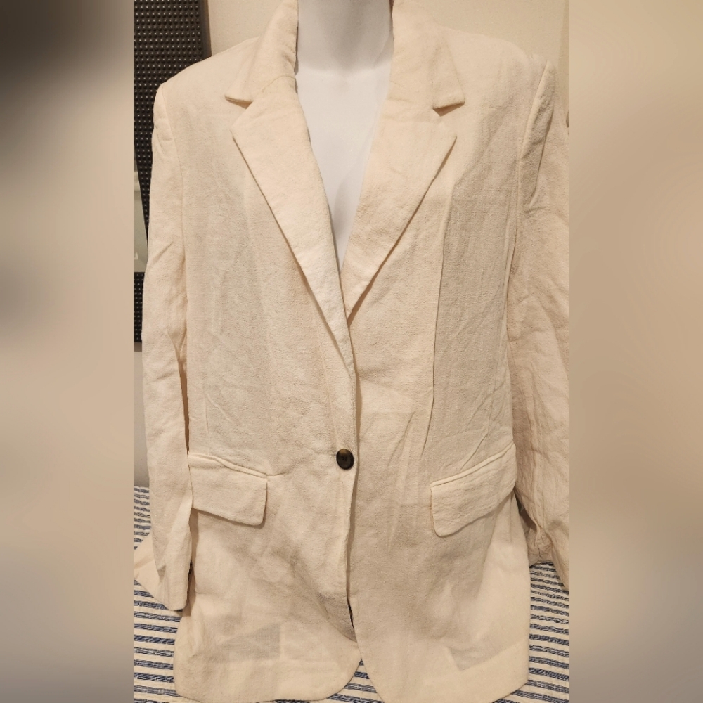 H&M Women's Cream Oversized Blazer
